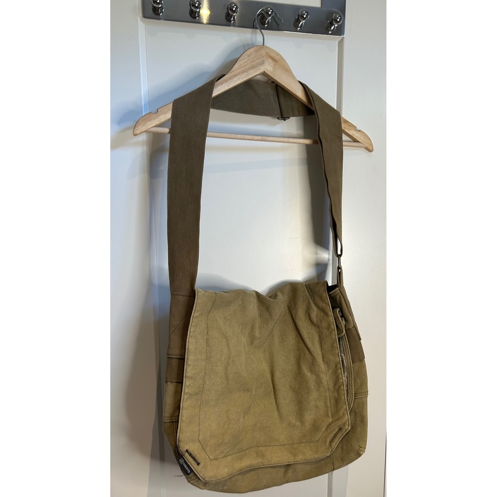 VonZipper Canvas Messenger Bag Khaki Tan Camo Accent Crossbody Y2K Tactical
